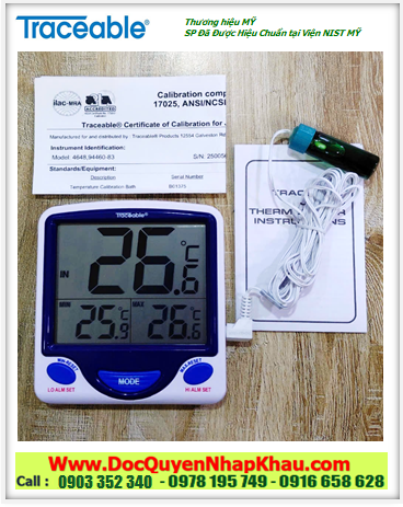 Traceable 4648, Nhiệt kế có đầu dò với Dải đo –50°C đến 70°C Traceable @ 4648 Jumbo Thermometer